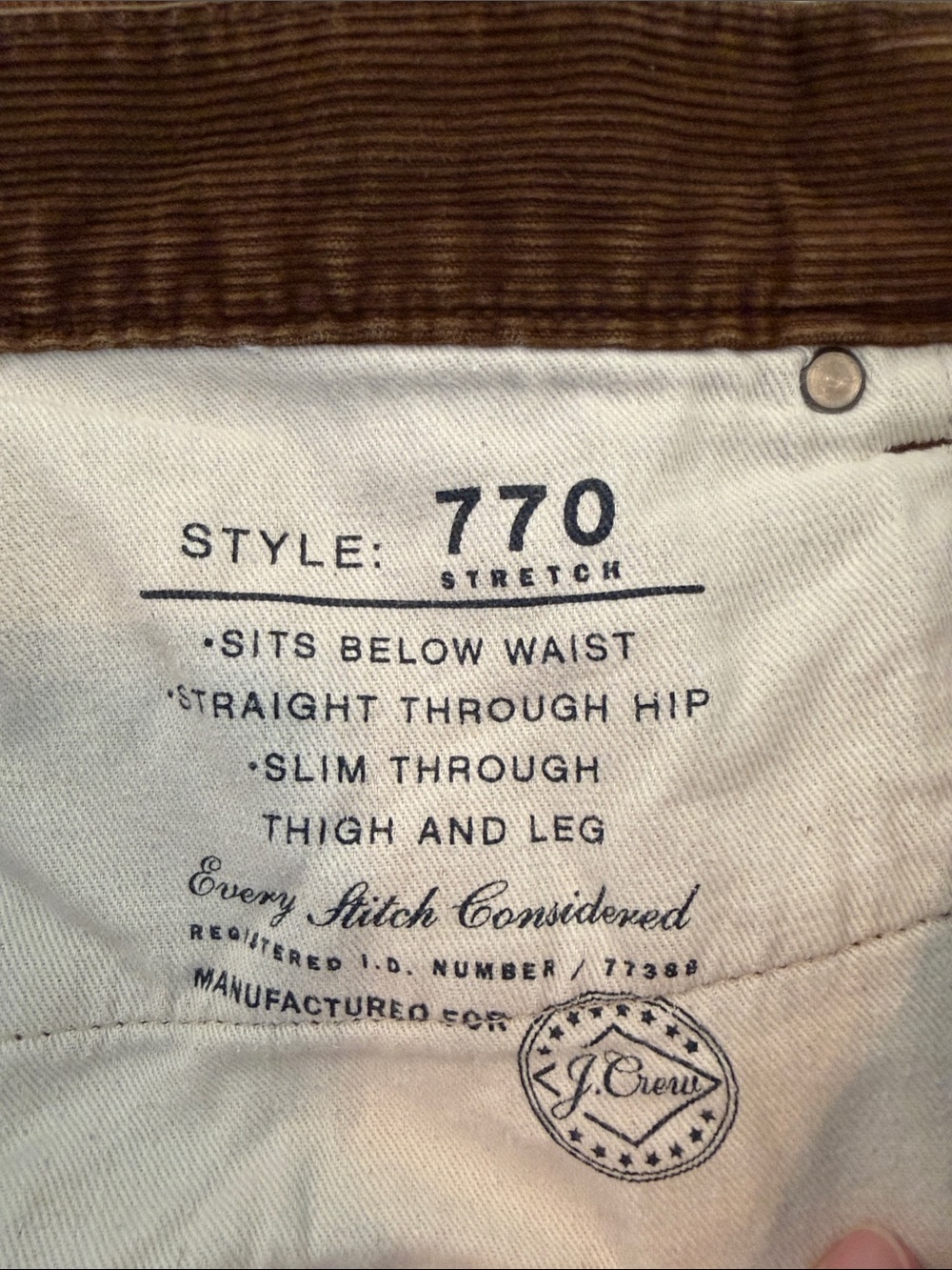 Brown Corduroy Straight-Leg Pants - Picture 7 of 7